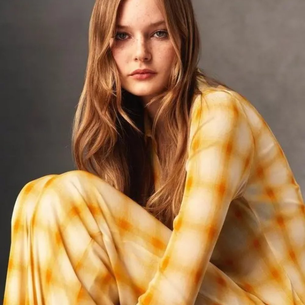 Rebecca Taylor Ombré Plaid Mesh Button-Down Shirt